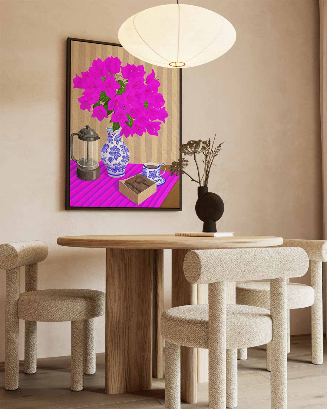 Felroze Bloemenpracht Kunstwerk-canvas-dibond-plexiglas-wanddecoratie-WallArtistic