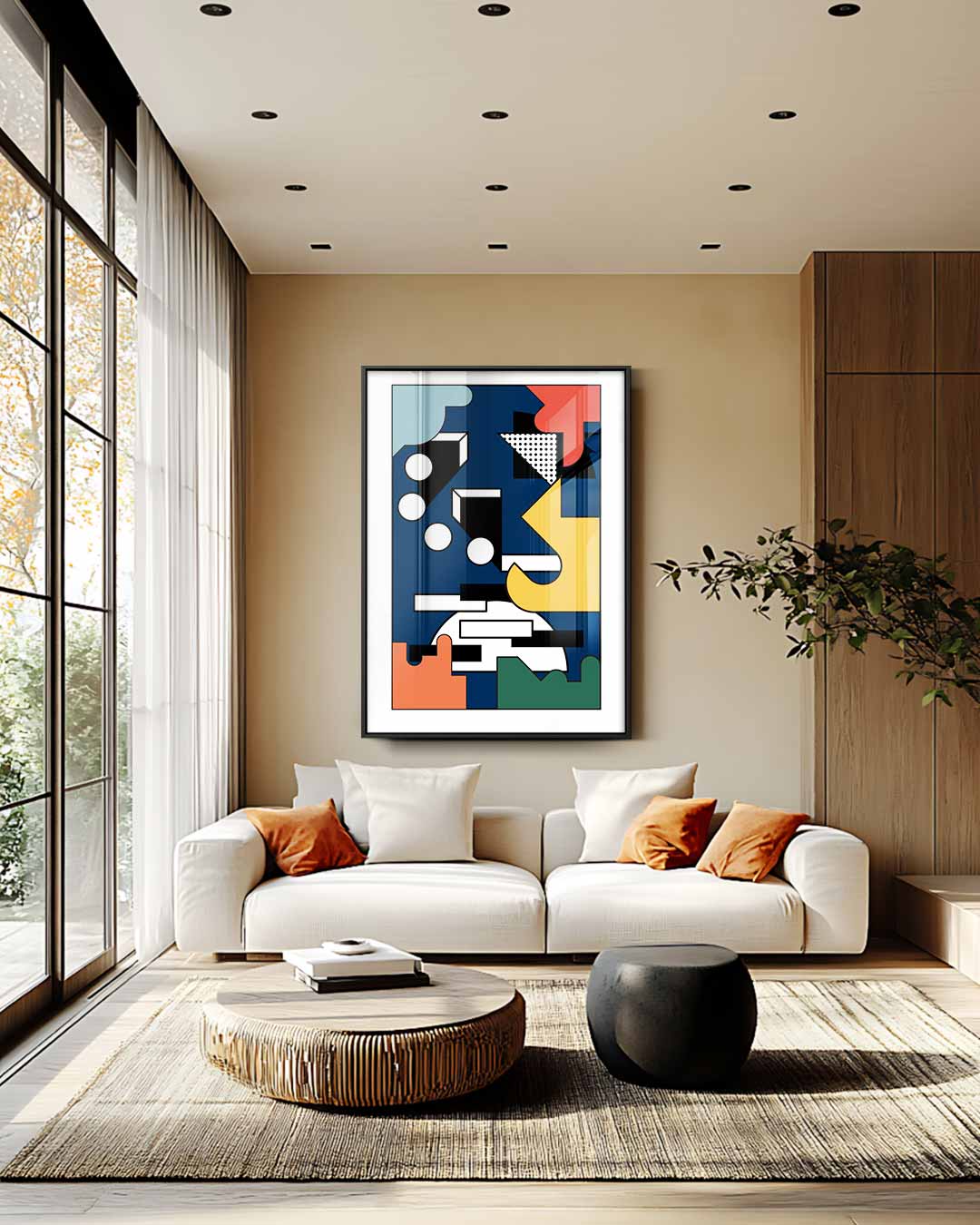 Moderne Geometrische Stijl Kunstwerk-canvas-dibond-plexiglas-wanddecoratie-WallArtistic