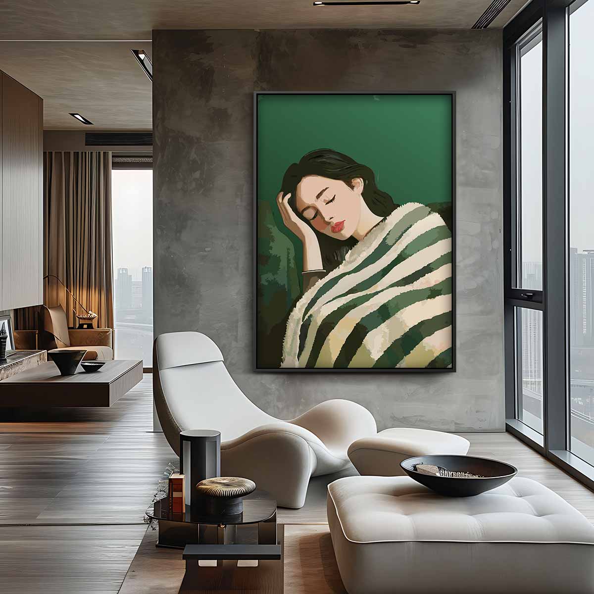 Slaapende Schoonheid Kunstwerk-canvas-dibond-plexiglas-wanddecoratie-WallArtistic