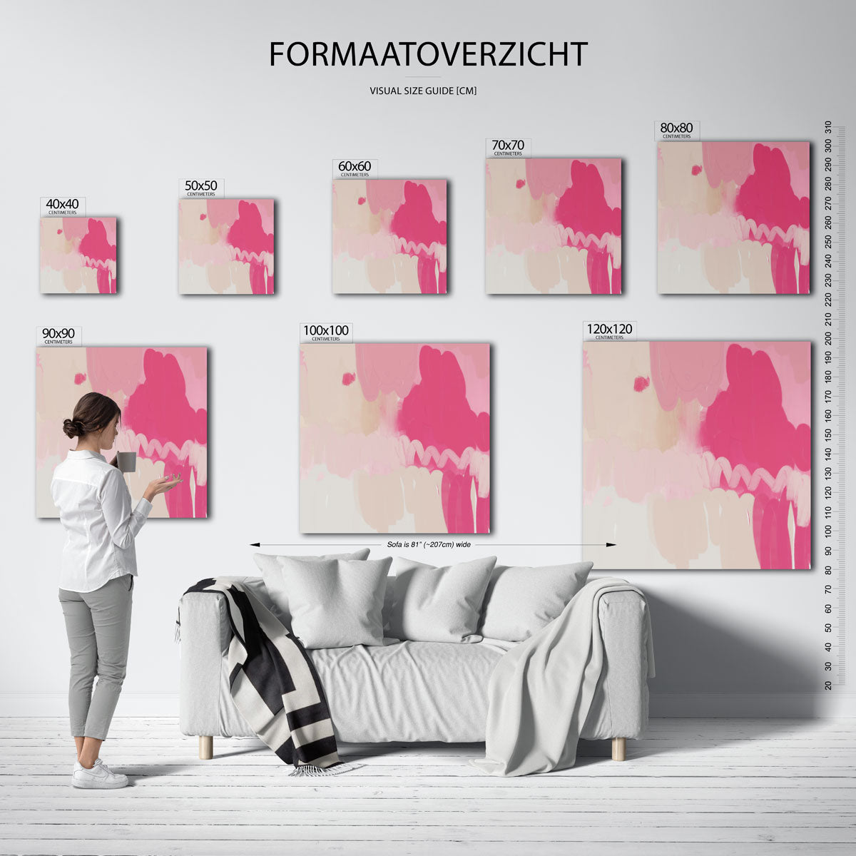 Roze en beige vormen Poster