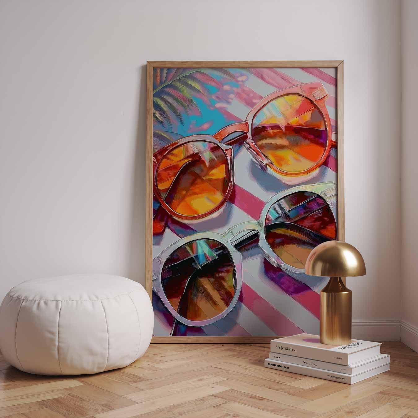 Zomers Beroemde Zonnebrillen Poster-WallArtistic