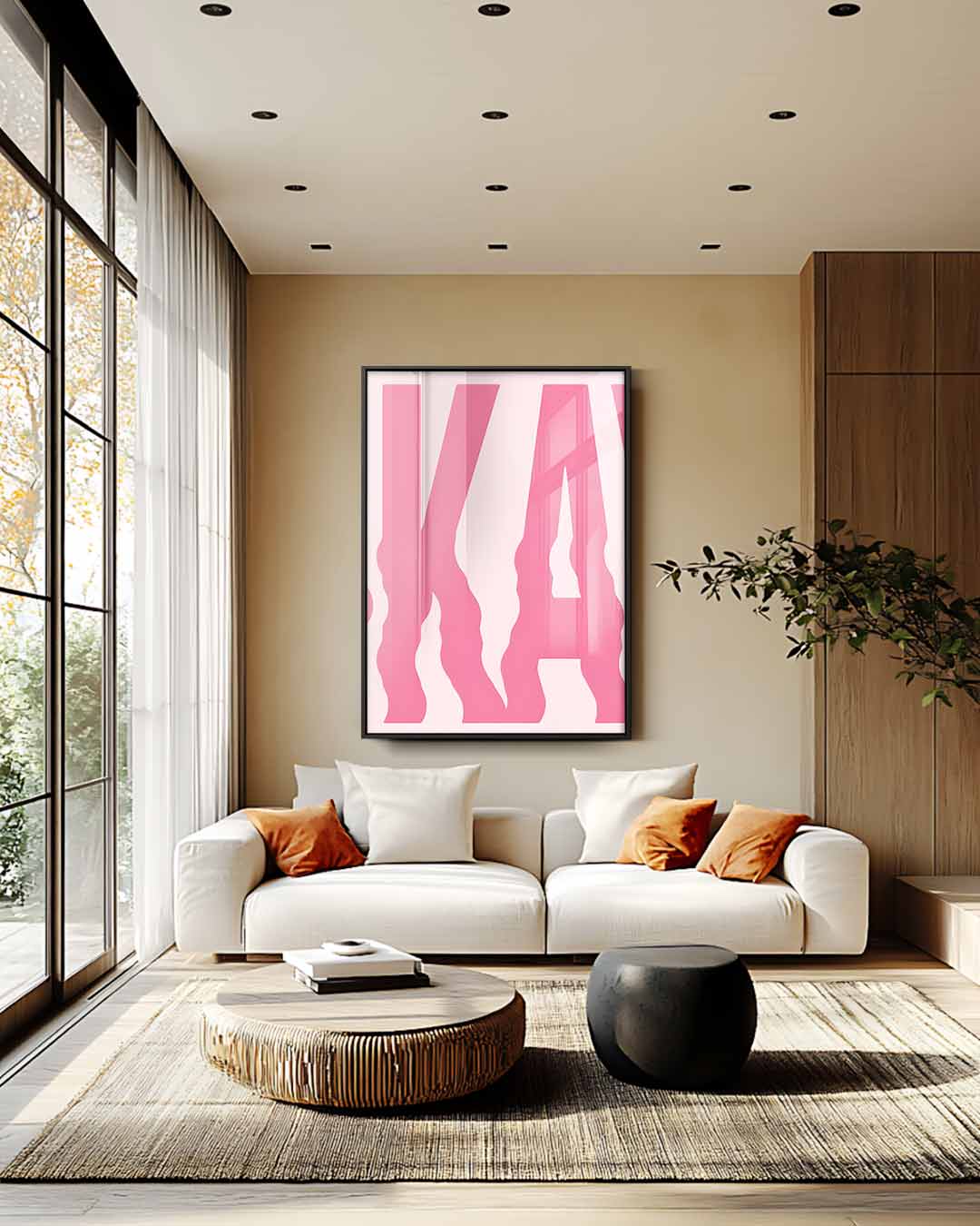 Okay in Roze Golven Kunstwerk-canvas-dibond-plexiglas-wanddecoratie-WallArtistic