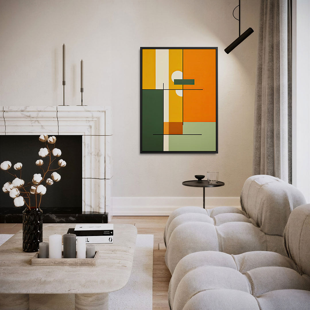 Geometrische kleurencompositie Kunstwerk