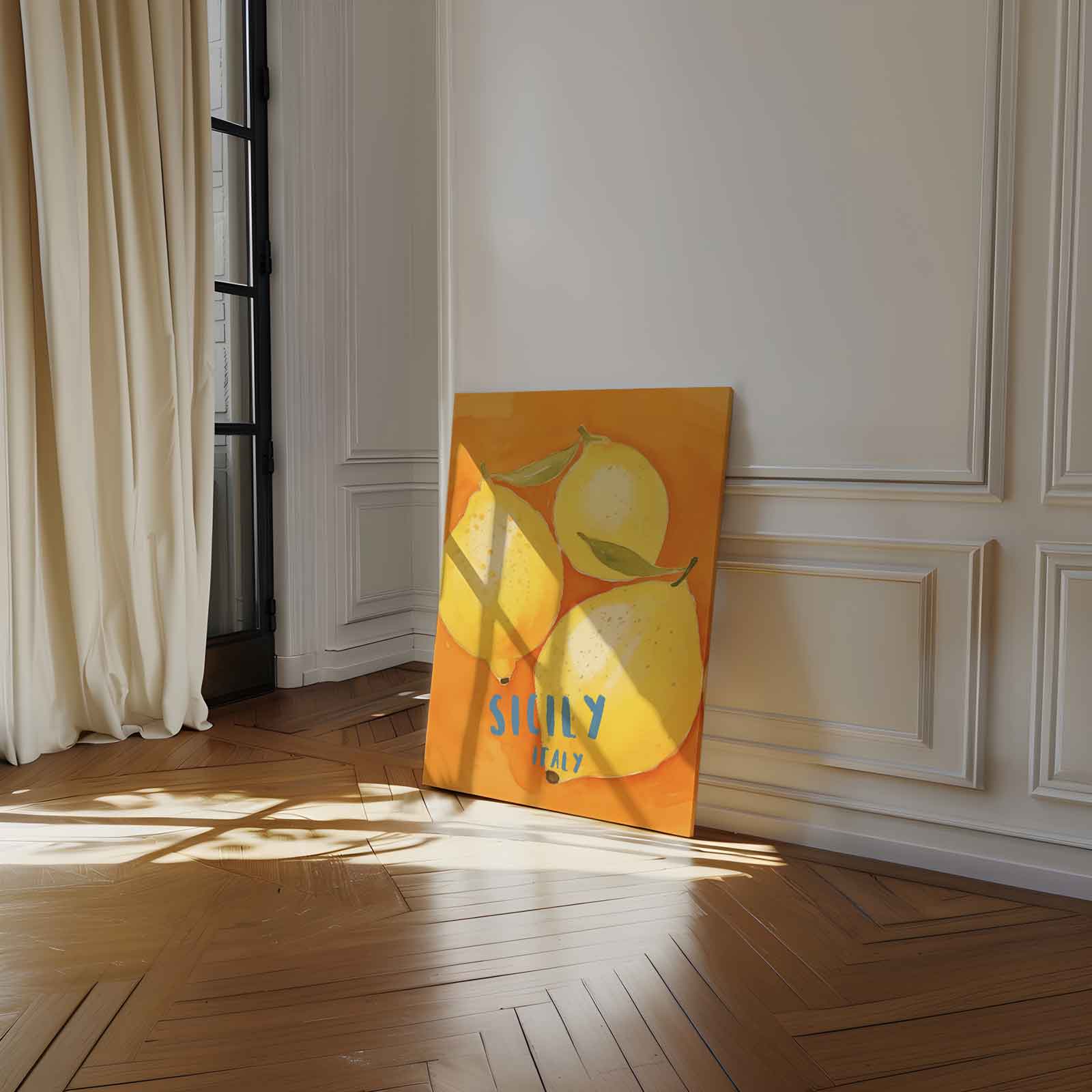 Siciliaanse Citroen Kunstwerk-canvas-dibond-plexiglas-wanddecoratie-WallArtistic