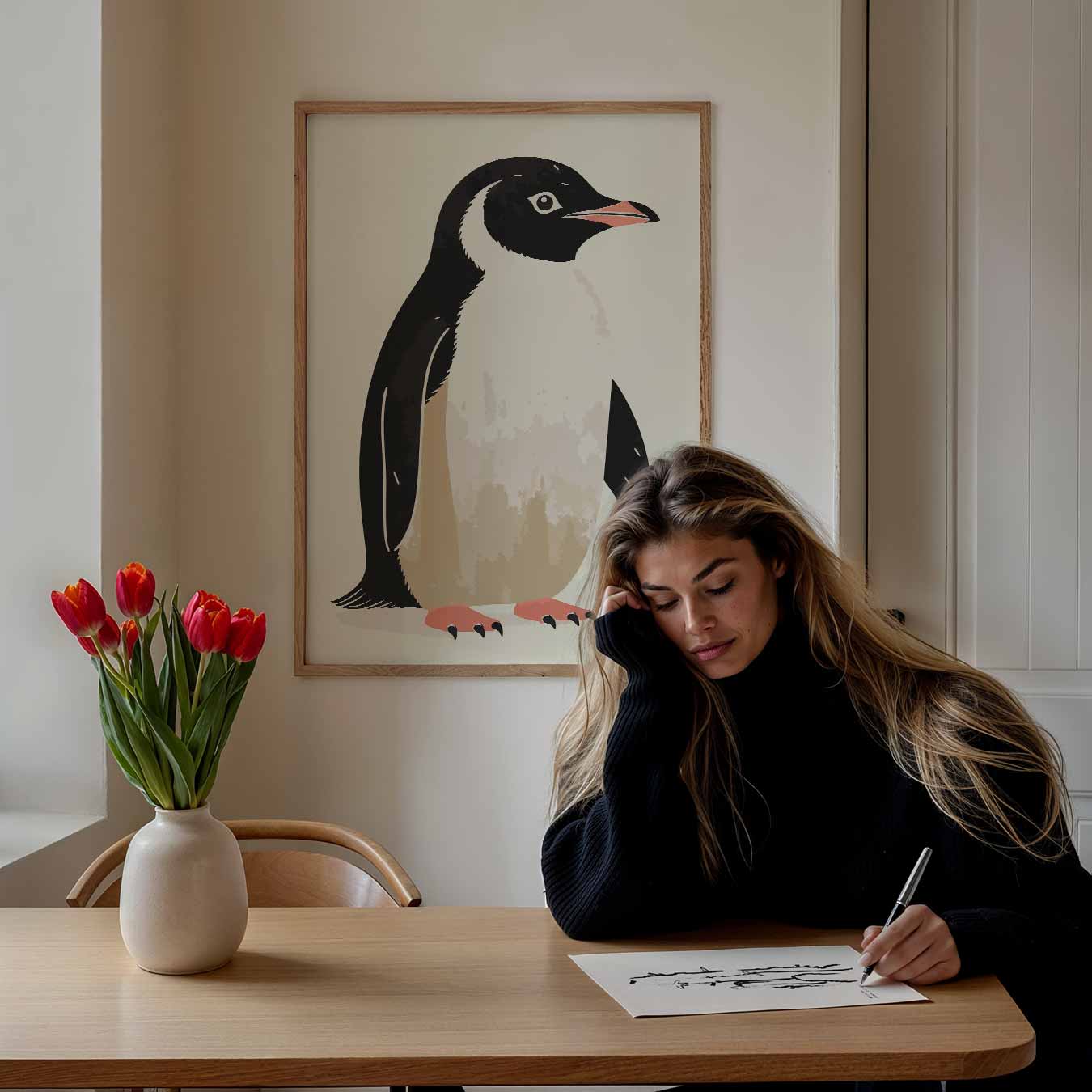 Schattige Pinguïn Illustratie Poster