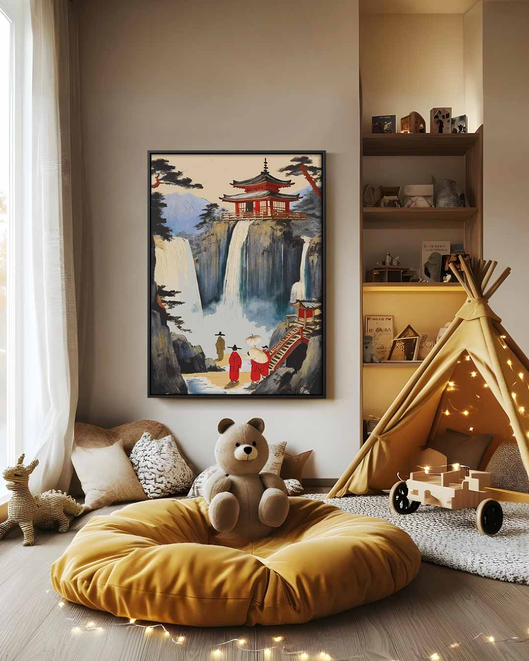 Mystieke Watervallen in Japan Kunstwerk-canvas-dibond-plexiglas-wanddecoratie-WallArtistic