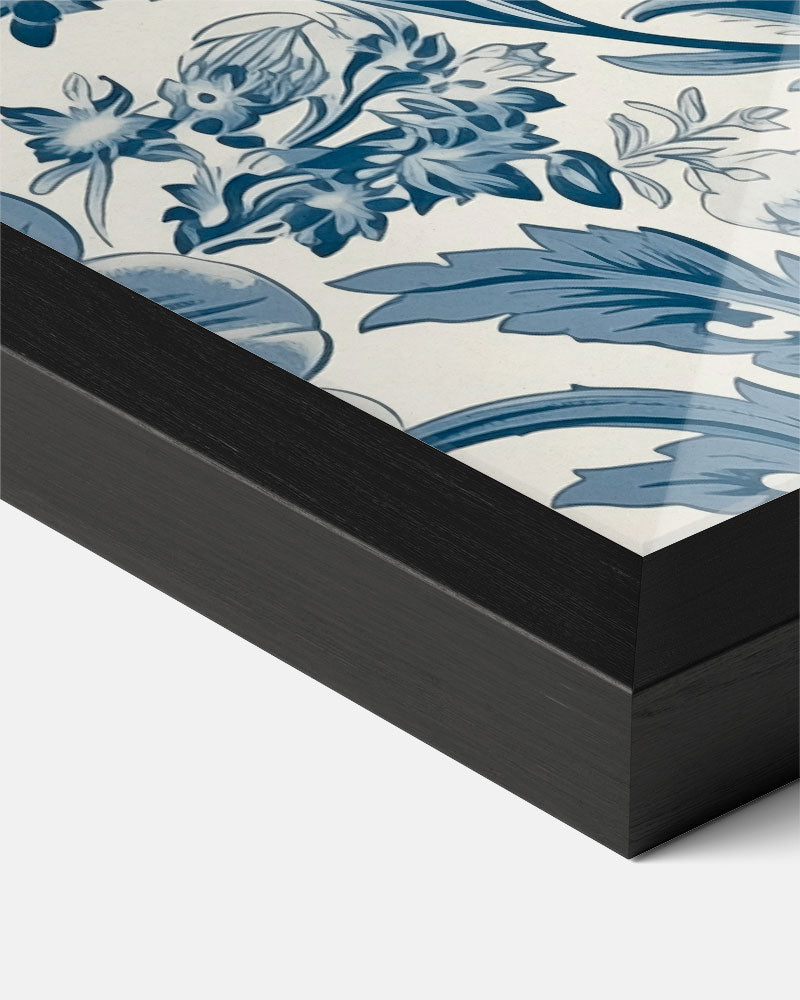 Bloemrijke Elegantie in Blauw Poster-WallArtistic