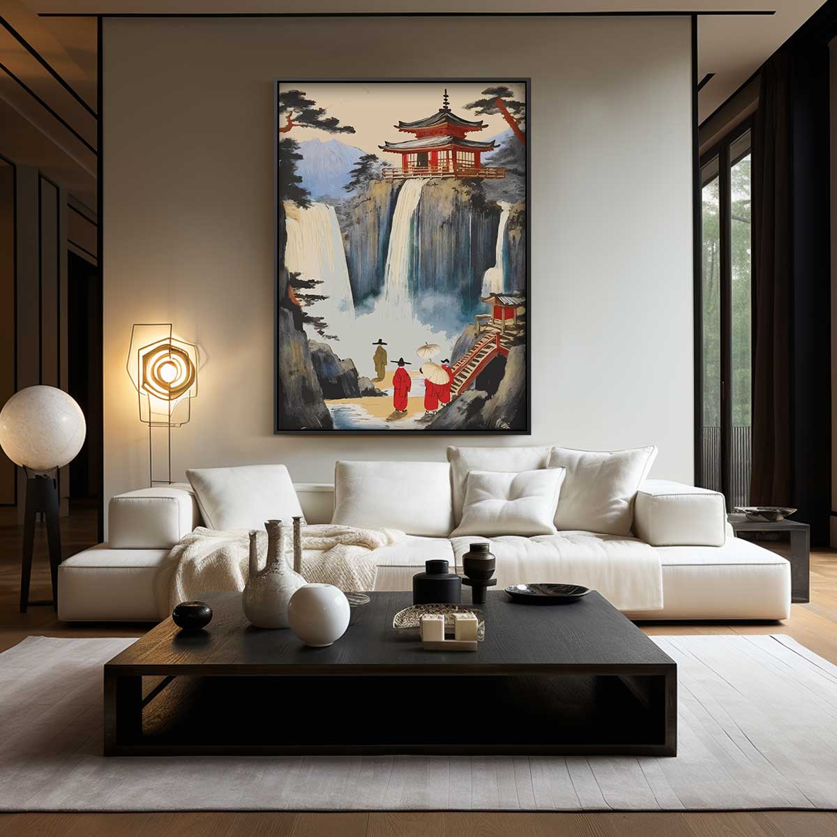 Mystieke Watervallen in Japan Kunstwerk-canvas-dibond-plexiglas-wanddecoratie-WallArtistic