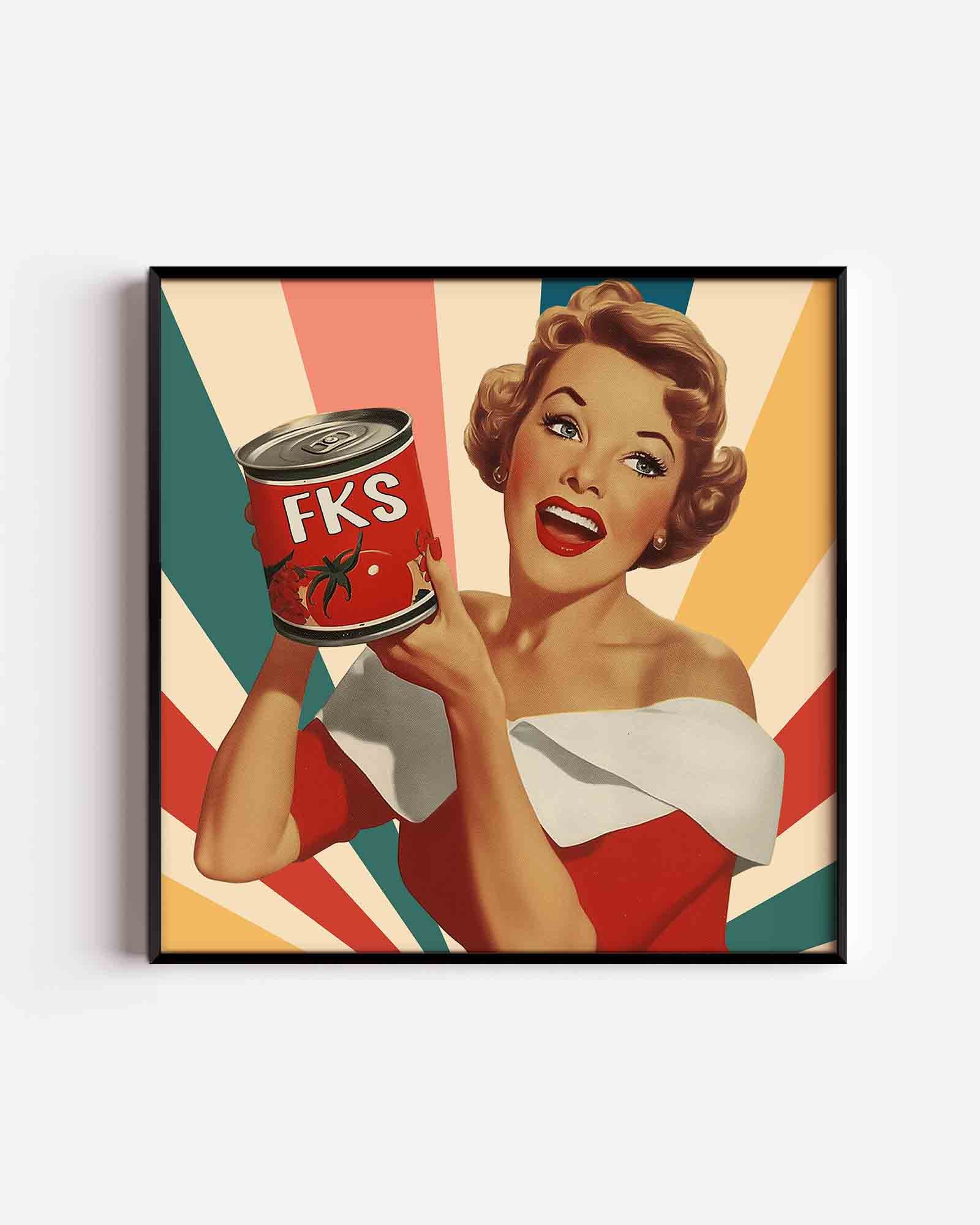 Vrouw met tomatenblik Poster