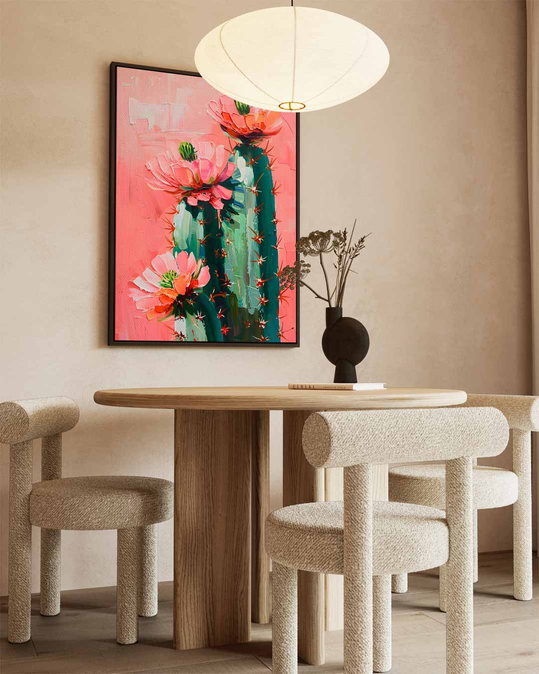 Kleurrijke Cactusbloei Kunstwerk-canvas-dibond-plexiglas-wanddecoratie-WallArtistic