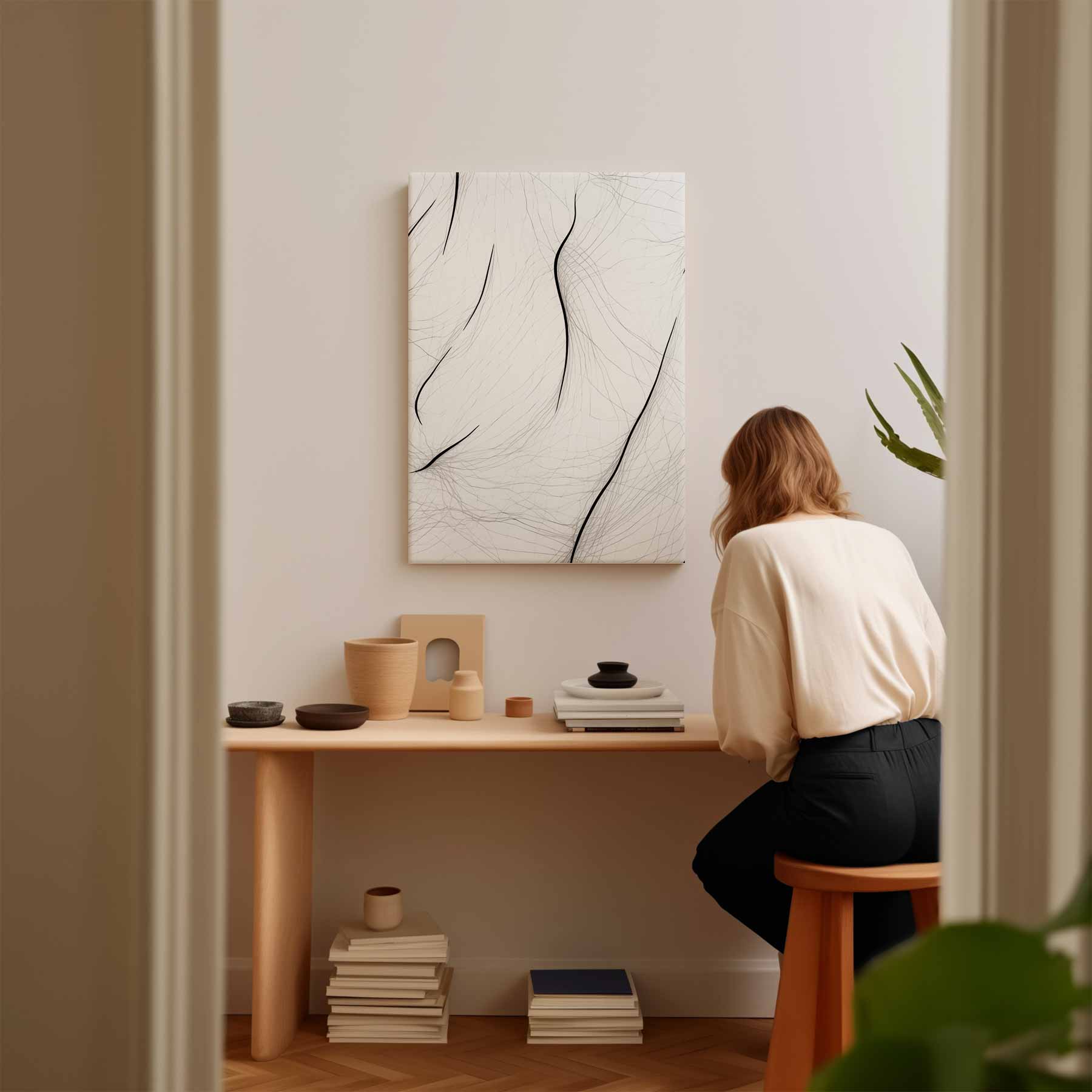 Dansende Lijnen Kunstwerk-canvas-dibond-plexiglas-wanddecoratie-WallArtistic