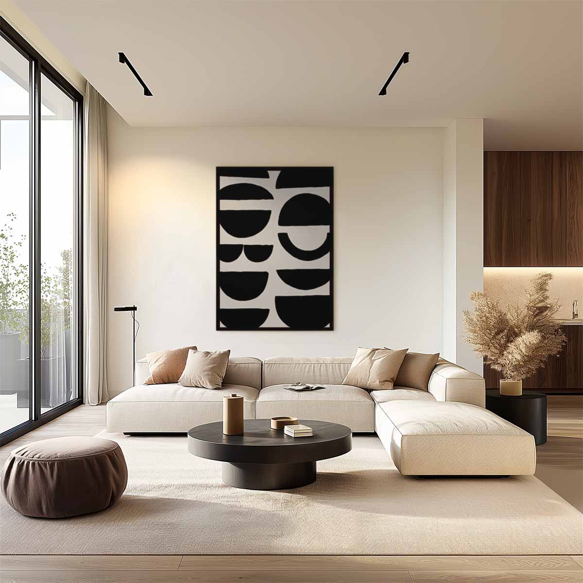 Geometrische Schaduwpatronen Kunstwerk-canvas-dibond-plexiglas-wanddecoratie-WallArtistic