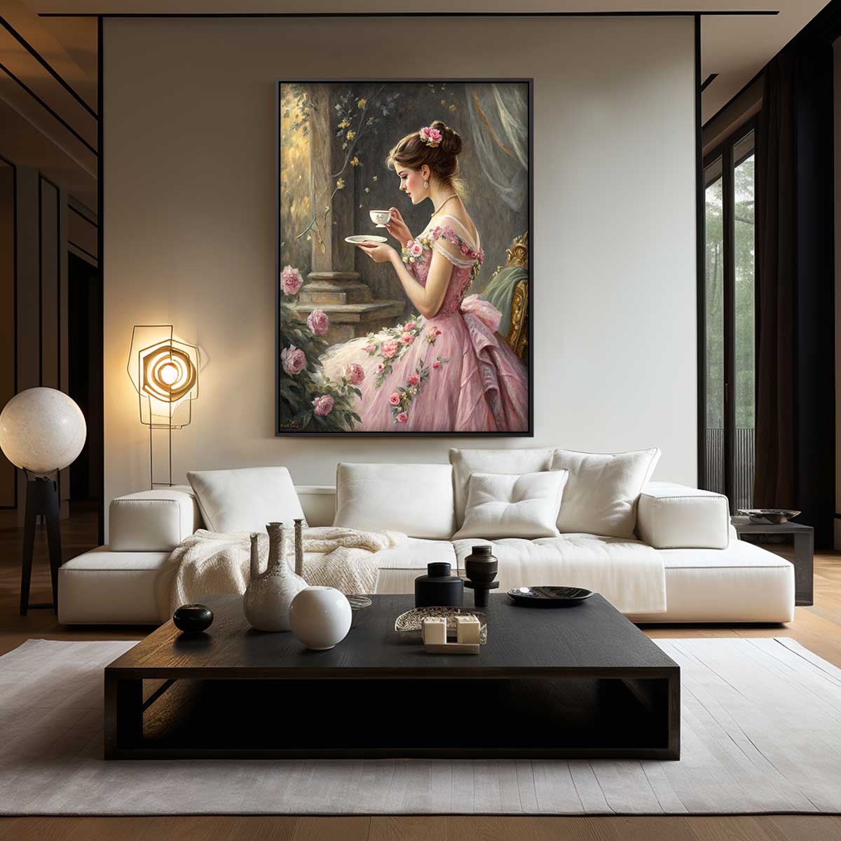 Dromerige Theetijd Kunstwerk-canvas-dibond-plexiglas-wanddecoratie-WallArtistic