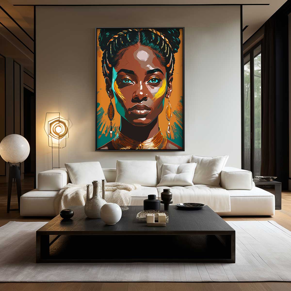 Krachtige Blik Portret Kunstwerk-canvas-dibond-plexiglas-wanddecoratie-WallArtistic