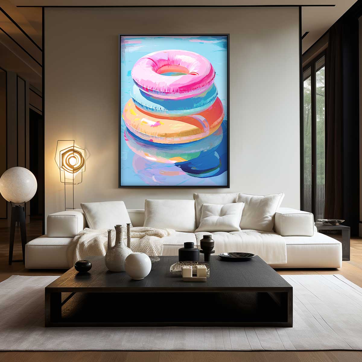 Speelse Zwembanden Kunst Kunstwerk-canvas-dibond-plexiglas-wanddecoratie-WallArtistic