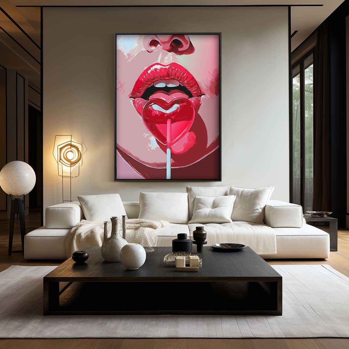 Lollipop Lips Kunstwerk-canvas-dibond-plexiglas-wanddecoratie-WallArtistic