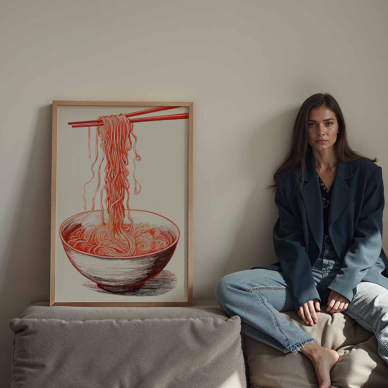 Stijlvolle Rode Ramen Poster-WallArtistic