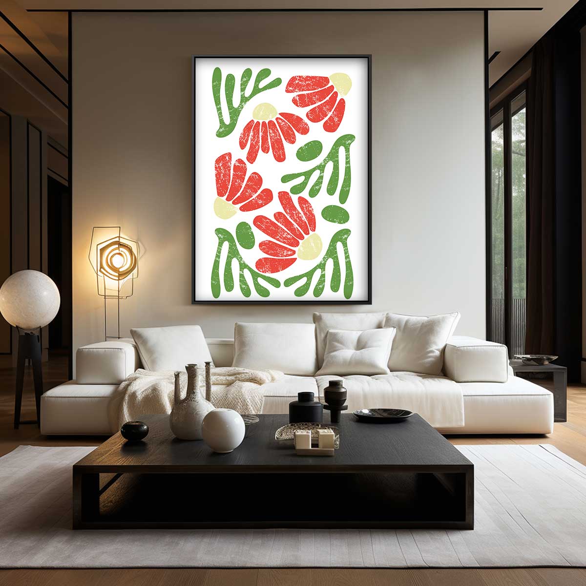 Bloemen in Aquarelstijl Kunstwerk-canvas-dibond-plexiglas-wanddecoratie-WallArtistic