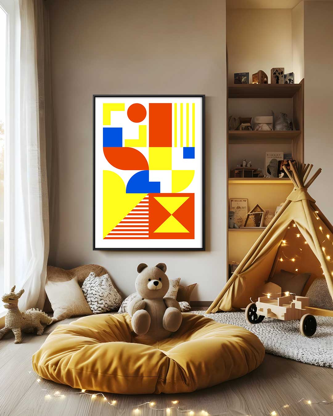 Kleurrijk Geometrisch Kunstwerk Kunstwerk-canvas-dibond-plexiglas-wanddecoratie-WallArtistic