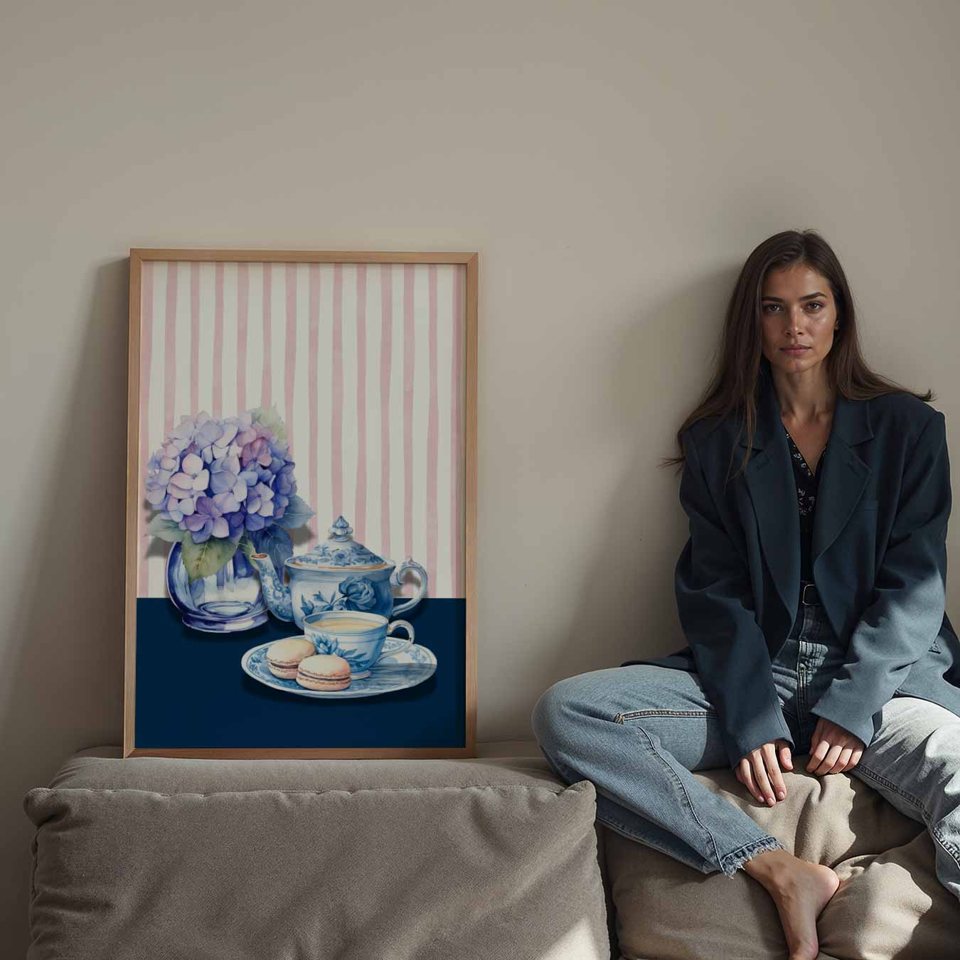 Romantische Theetijd Poster-WallArtistic