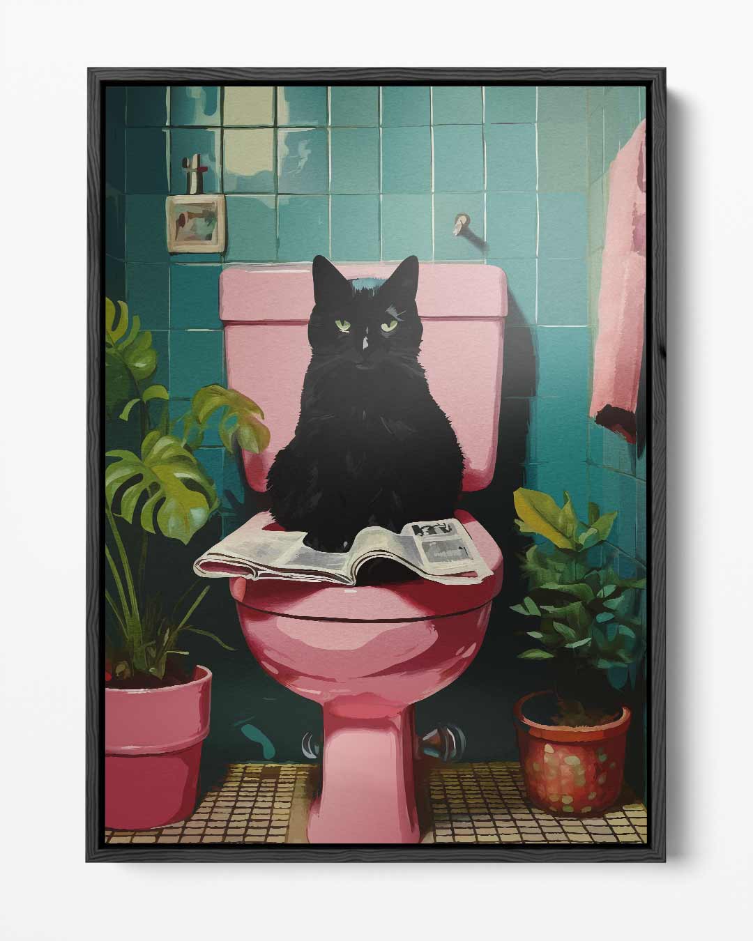 Kat op de Troon Kunstwerk-canvas-dibond-plexiglas-wanddecoratie-WallArtistic