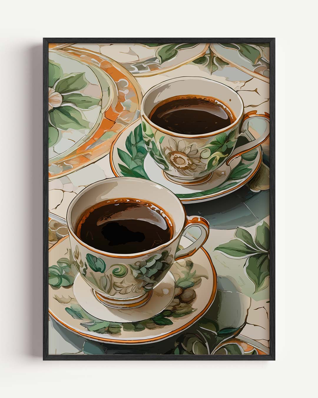 Stijlvolle Koffiepauze Poster-WallArtistic