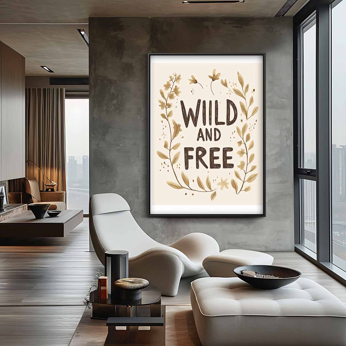 Wild and Free Botanisch Kunstwerk Kunstwerk-canvas-dibond-plexiglas-wanddecoratie-WallArtistic