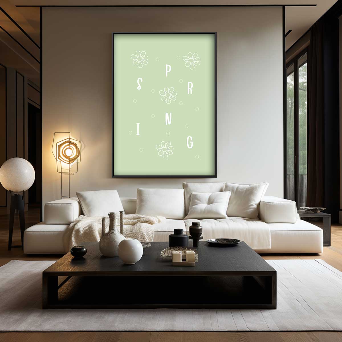 Vrolijke Lente Typografie Poster Kunstwerk-canvas-dibond-plexiglas-wanddecoratie-WallArtistic