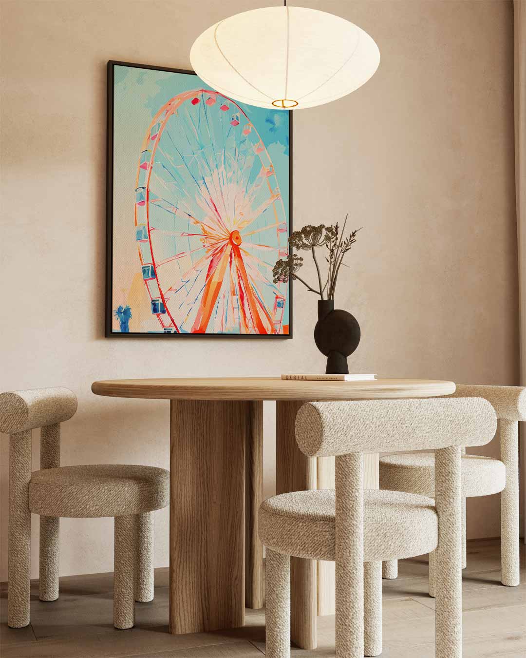 Kleurrijke Reuzenrad Droom Kunstwerk-canvas-dibond-plexiglas-wanddecoratie-WallArtistic