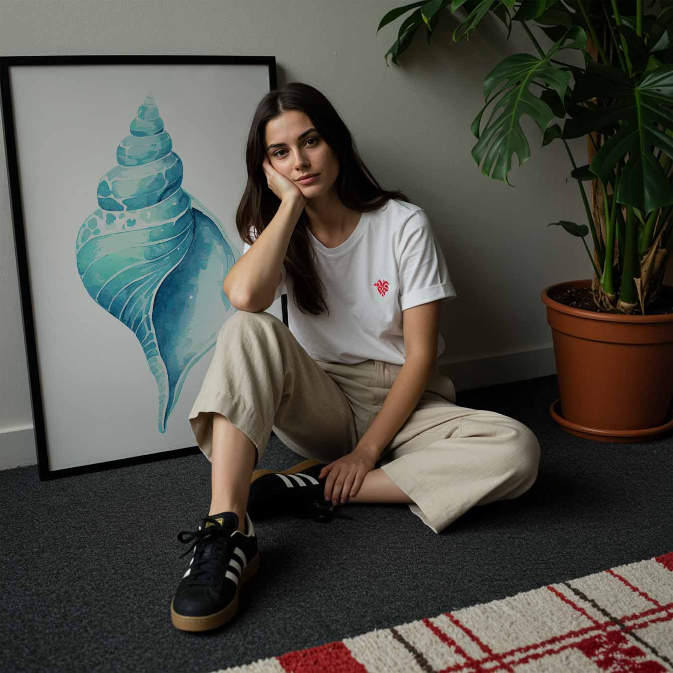 Rustgevende Schelpen Poster-WallArtistic