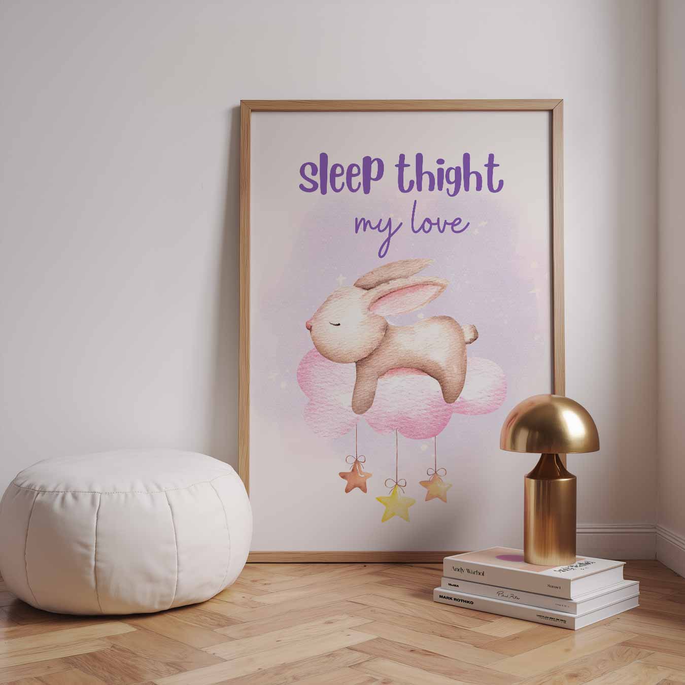 Dromerige Bunny Slaap Poster-WallArtistic