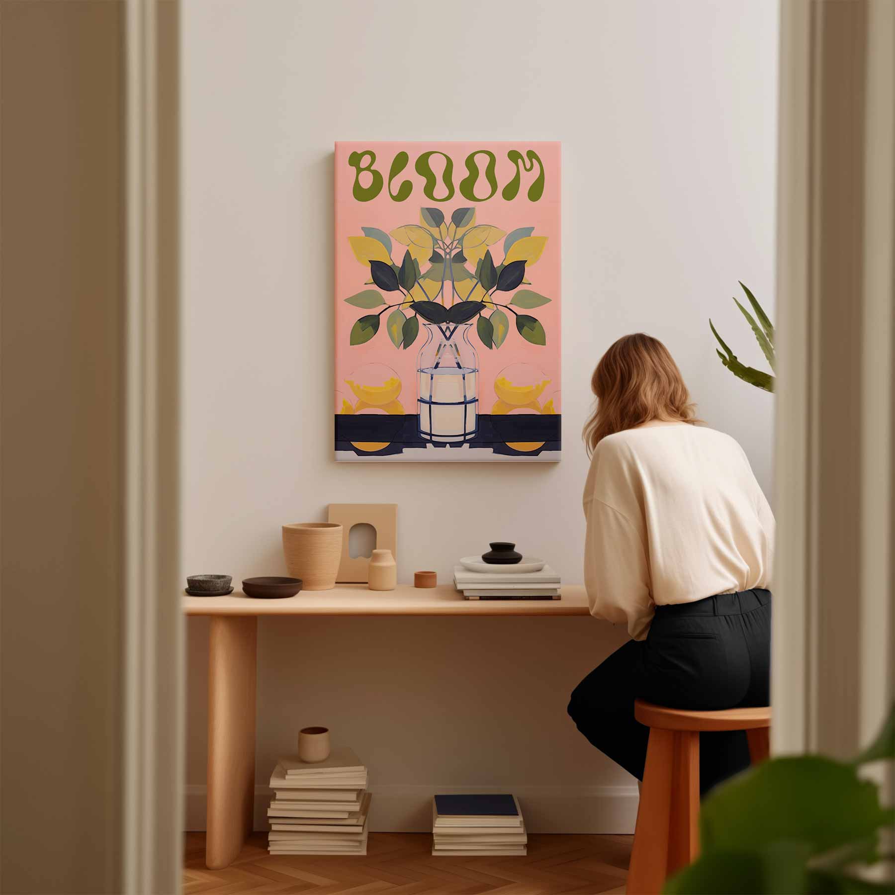 Bloemrijke Reflectie Kunstwerk-canvas-dibond-plexiglas-wanddecoratie-WallArtistic