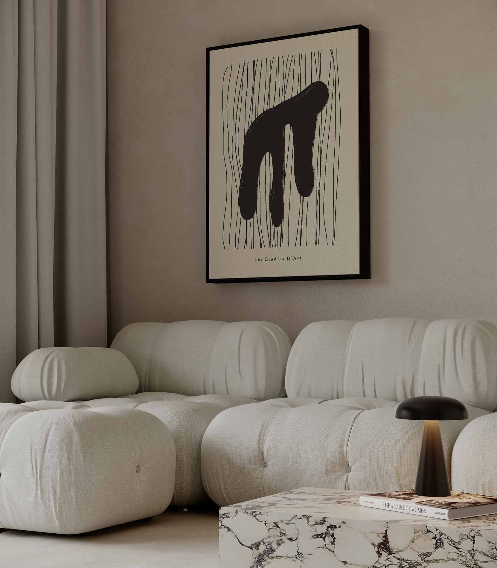 Speelse Schaduw Abstractie Kunstwerk-canvas-dibond-plexiglas-wanddecoratie-WallArtistic