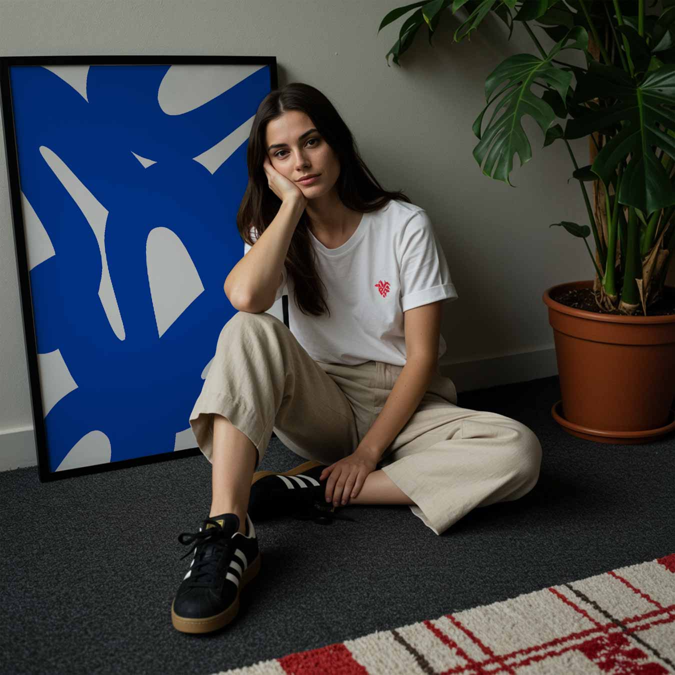 Abstracte Blauwe Vibes Poster-WallArtistic