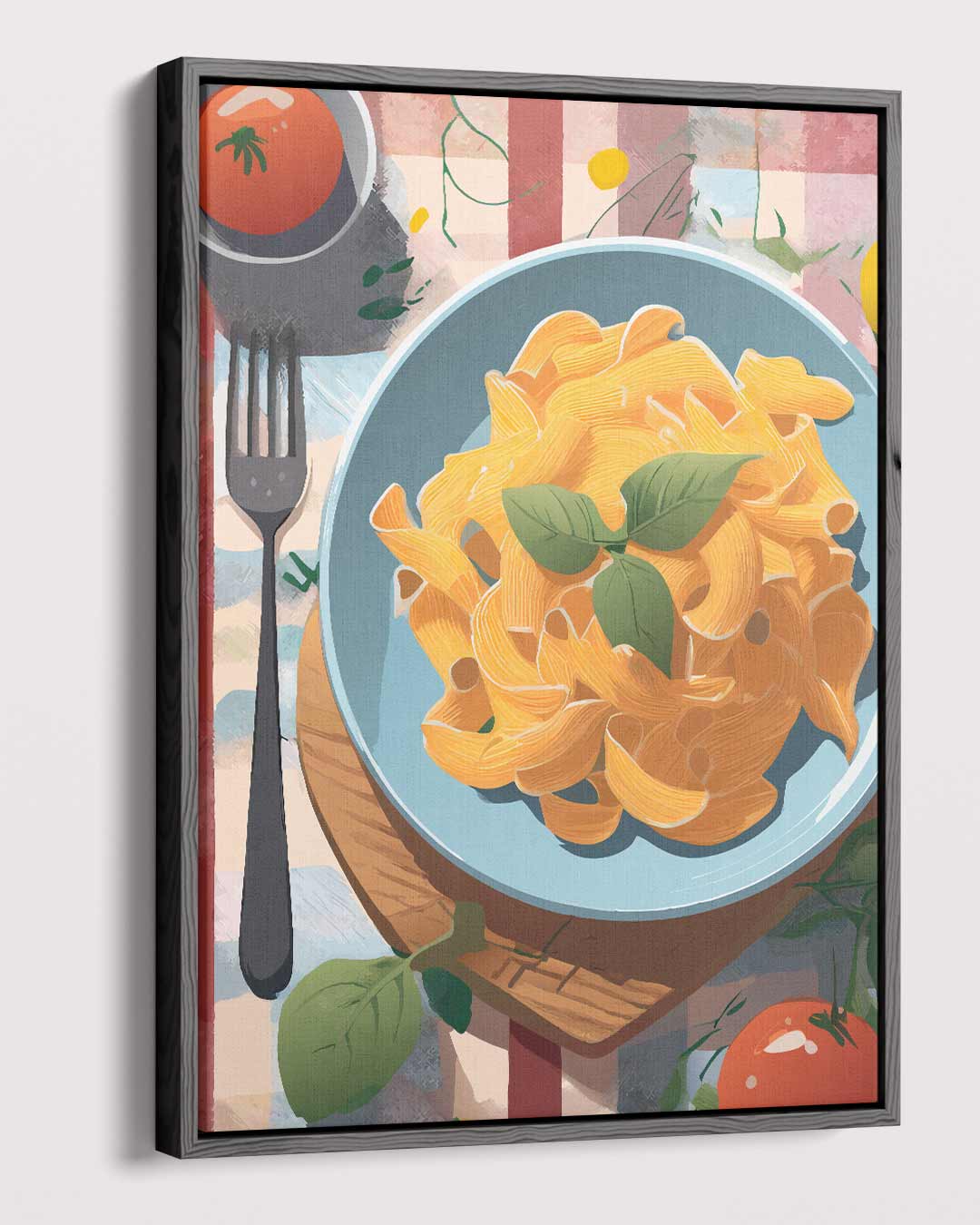 Italiaanse Zomer Pastaschilderij Kunstwerk-canvas-dibond-plexiglas-wanddecoratie-WallArtistic