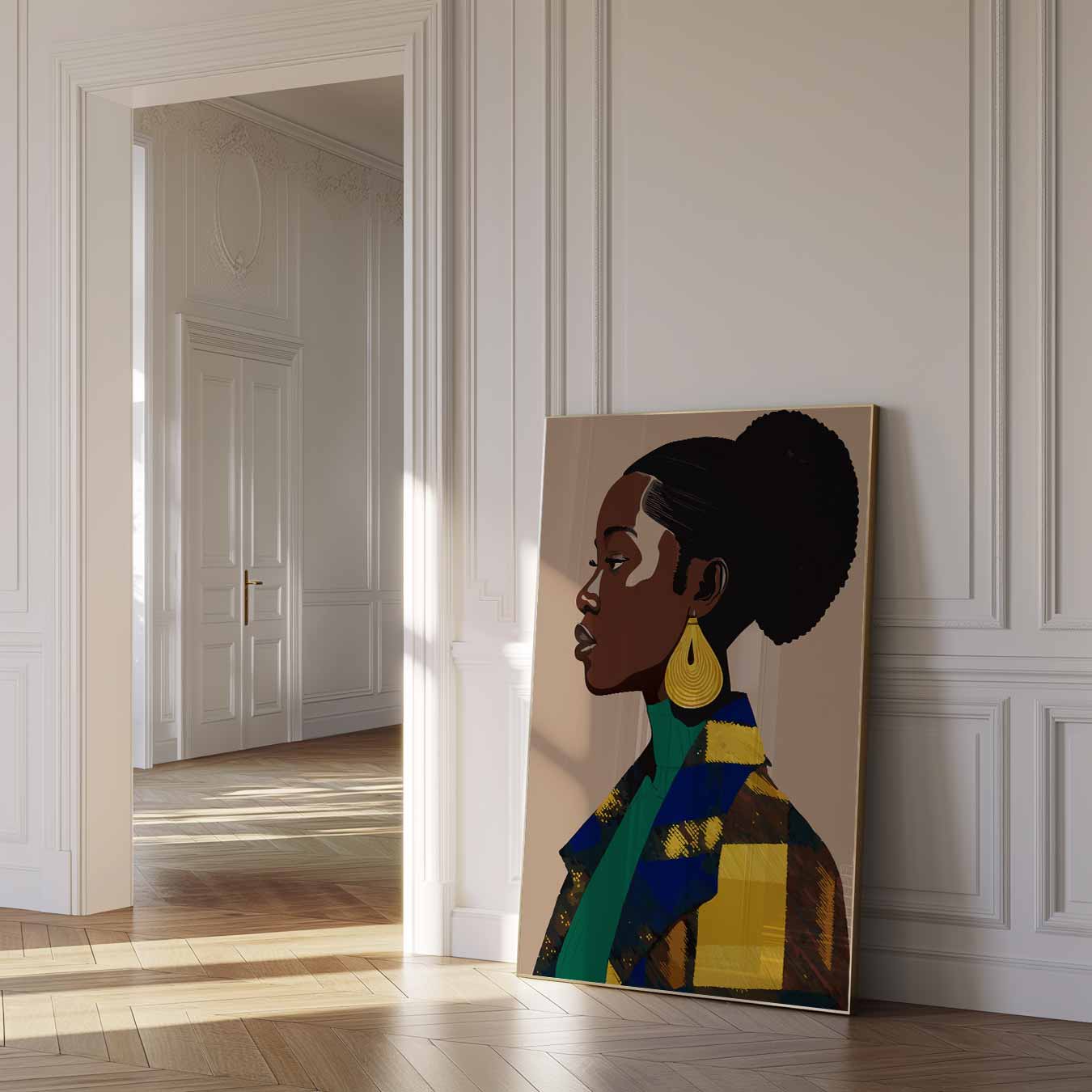 Chic Portret Met Gouden Accenten Poster
