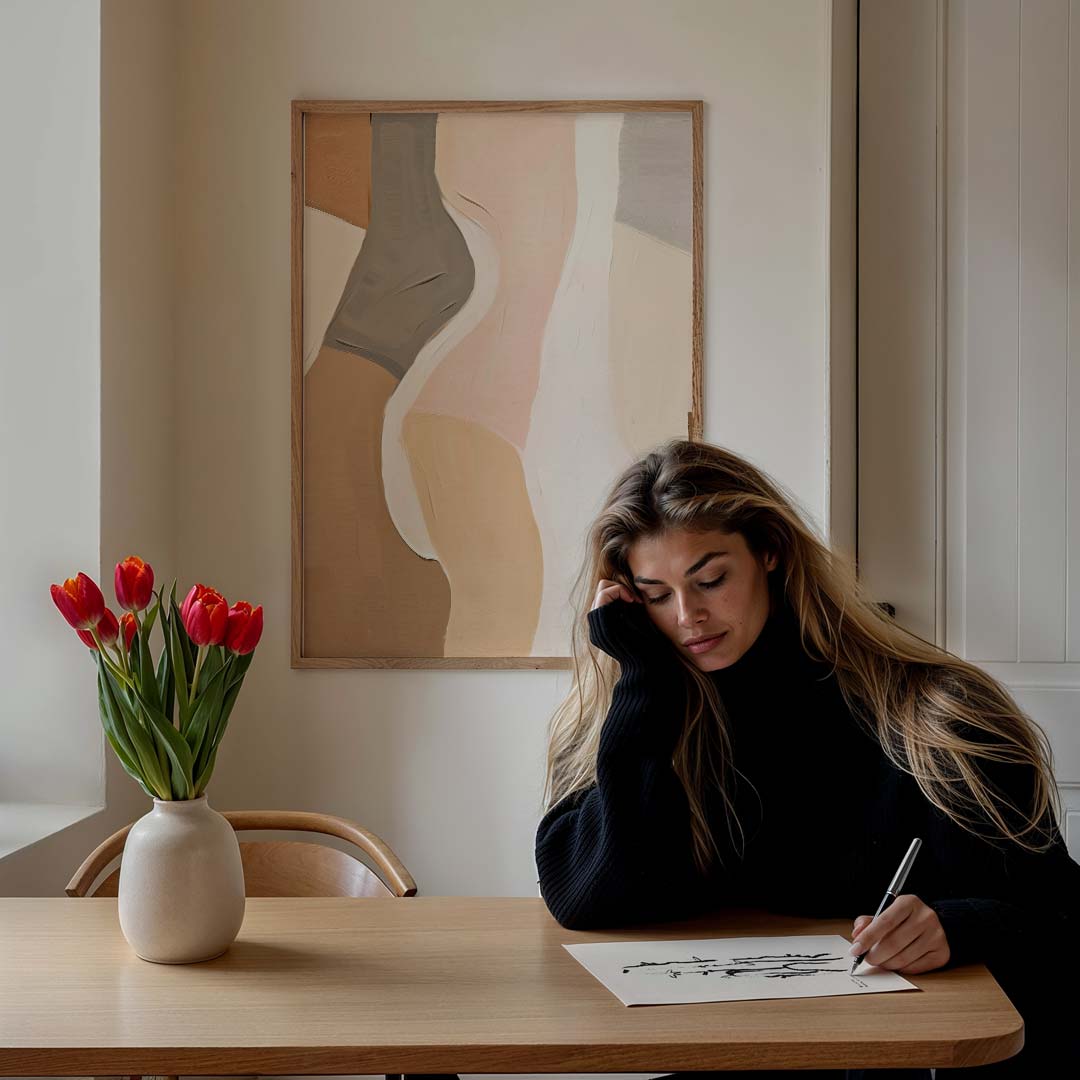 Abstracte Aardetinten Kunstposter-WallArtistic