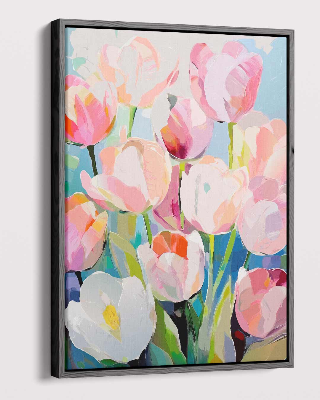 Kleurrijke Lente Tulpen Kunstwerk-canvas-dibond-plexiglas-wanddecoratie-WallArtistic