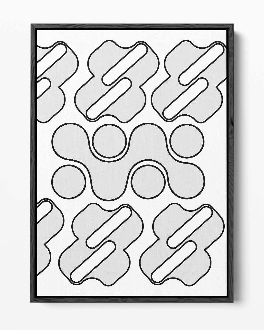 Geometrische Grijze Golf Kunstwerk-canvas-dibond-plexiglas-wanddecoratie-WallArtistic