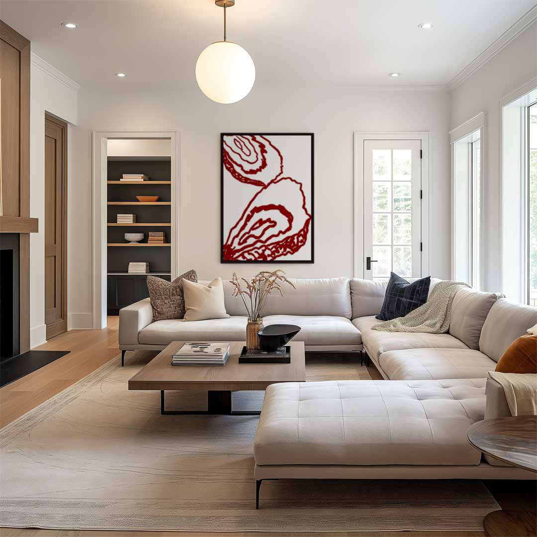 Abstracte Oesterlijnen Kunstwerk-canvas-dibond-plexiglas-wanddecoratie-WallArtistic