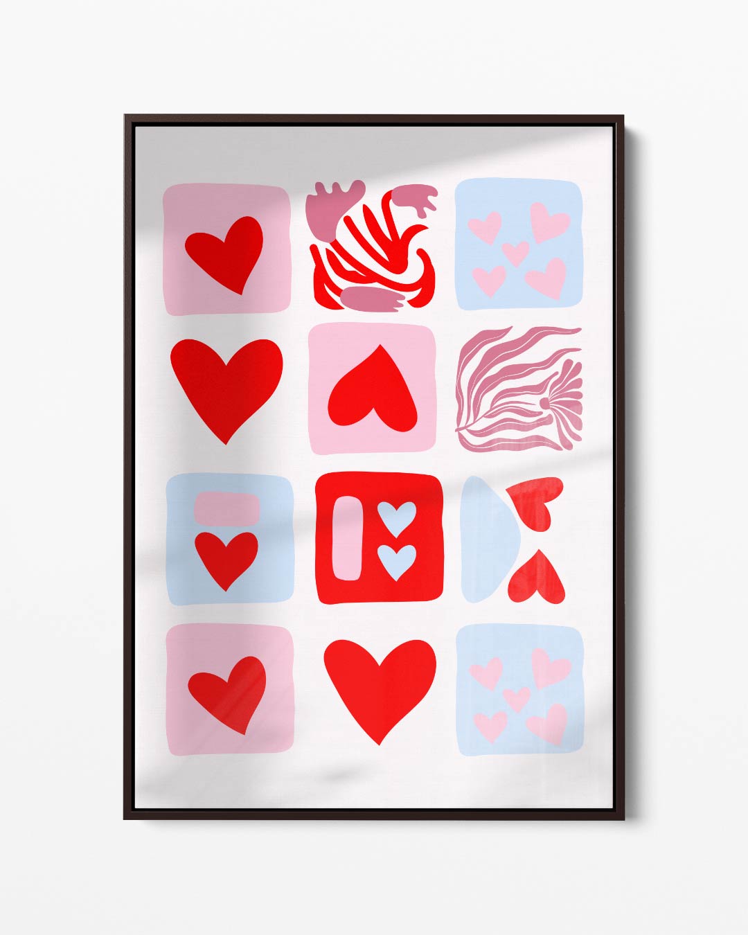 Liefdesvierkantjes kunstprint Kunstwerk-canvas-dibond-plexiglas-wanddecoratie-WallArtistic