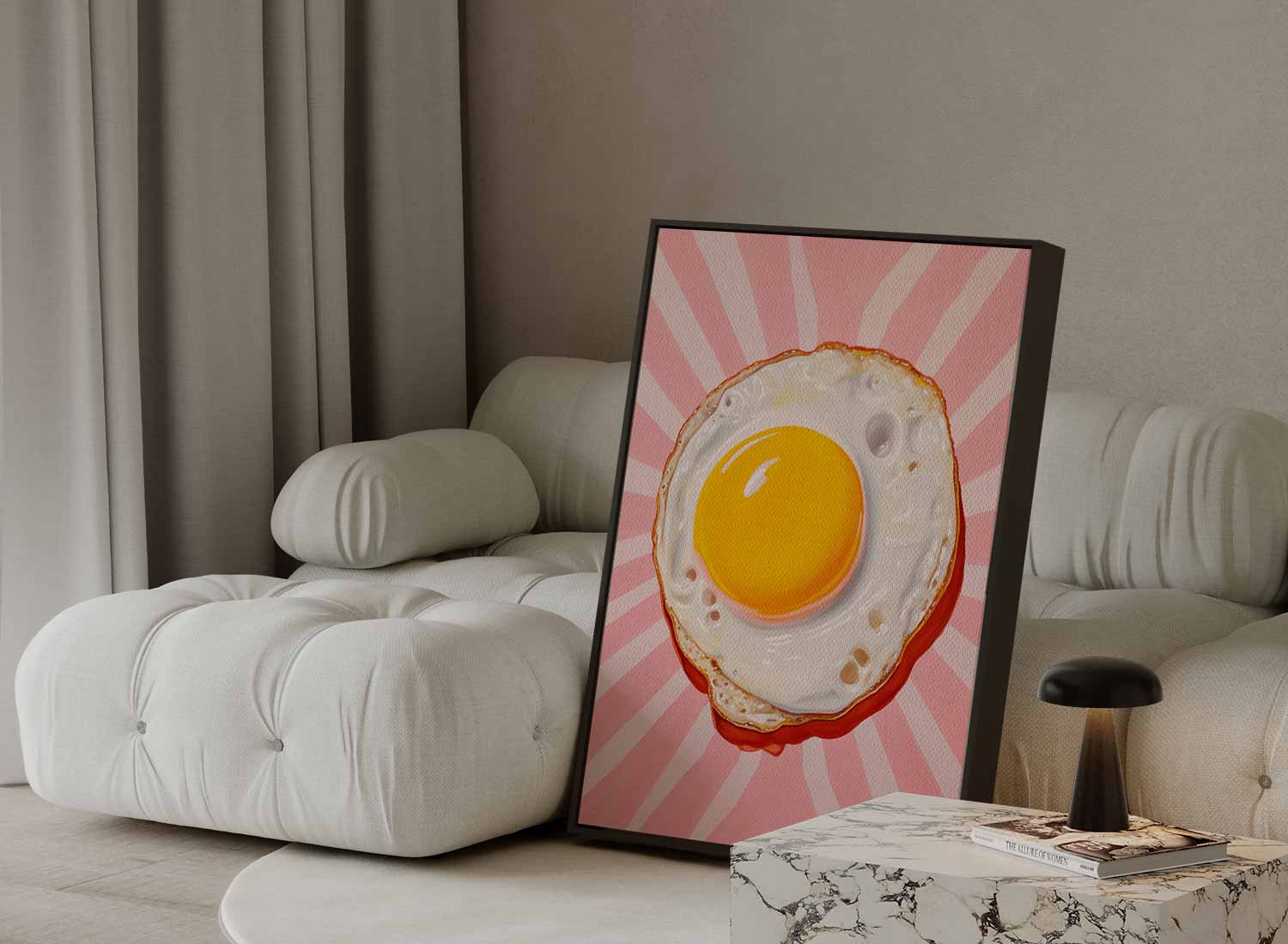 Stralende Spiegelei Boost Kunstwerk-canvas-dibond-plexiglas-wanddecoratie-WallArtistic
