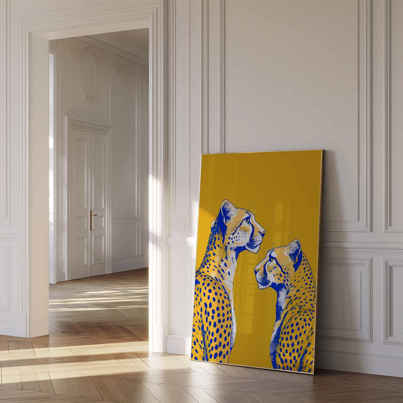 Stijlvolle Gele Luipaard Poster-WallArtistic