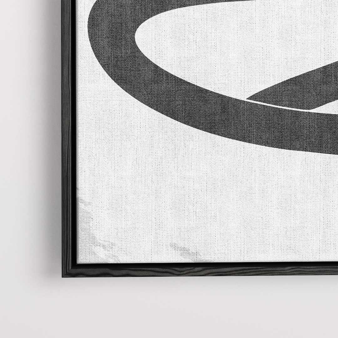 Zwarte Slinger op Helder Witte Achtergrond Kunstwerk-canvas-dibond-plexiglas-wanddecoratie-WallArtistic