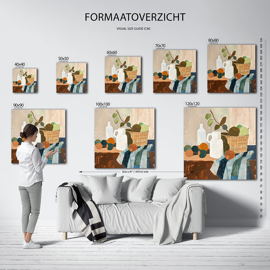 Fruit en vormen Kunstwerk