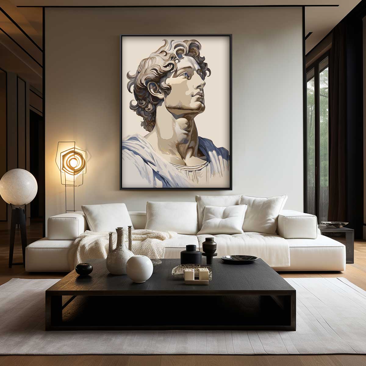 Klassieke Buste Portret Kunstwerk-canvas-dibond-plexiglas-wanddecoratie-WallArtistic