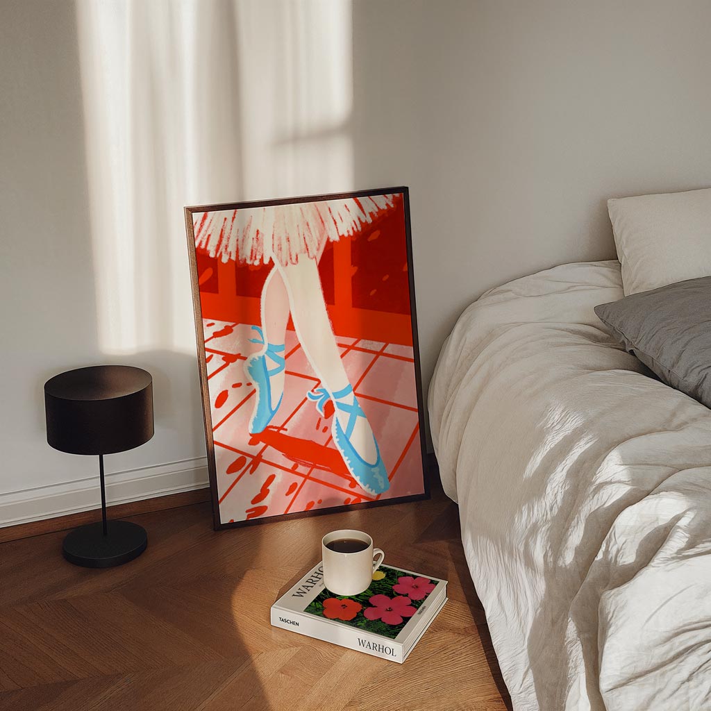 Dansend in Rood Poster-WallArtistic