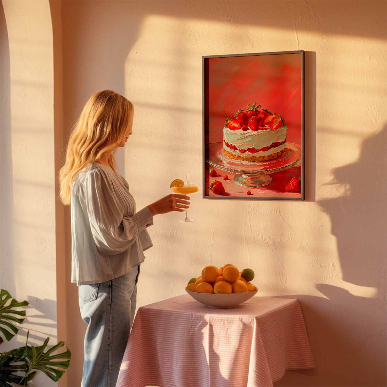 Aardbeien Romantiek Poster-WallArtistic