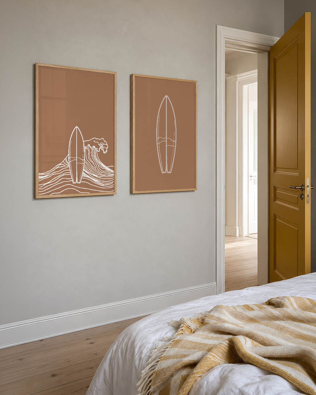 Golven en surfplank Posterset