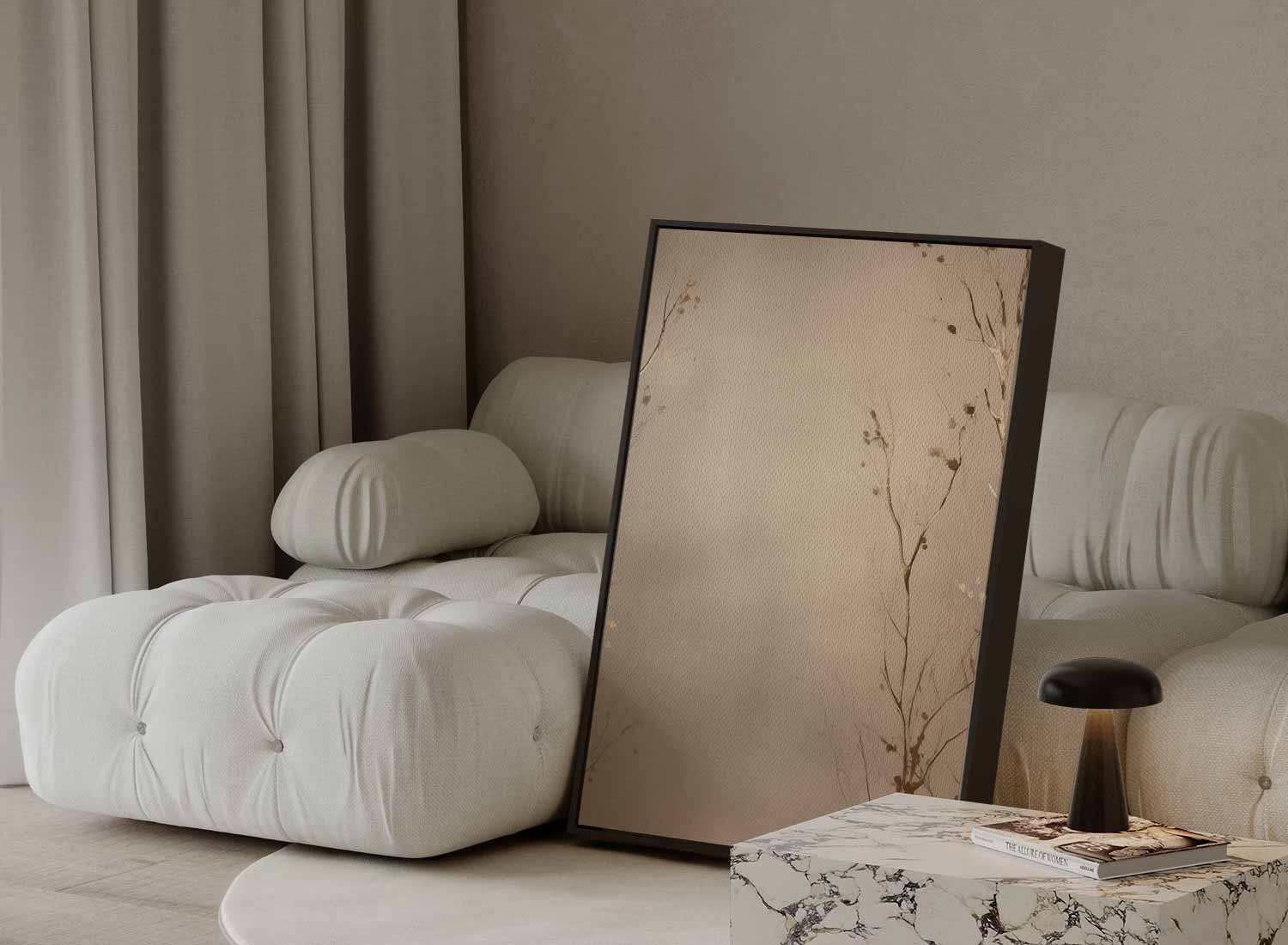 Subtiele Takken in Neutrale Tinten Kunstwerk-canvas-dibond-plexiglas-wanddecoratie-WallArtistic